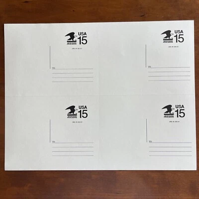 CVUX1 UNCUT Unused Sheet of 4 Postal Buddy Cards 15c - Image 1 of 2