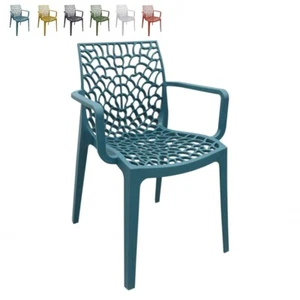 Sedie Esterno Design Moderno con Braccioli in Polipropilene Colorate Impilabili - Foto 1 di 10