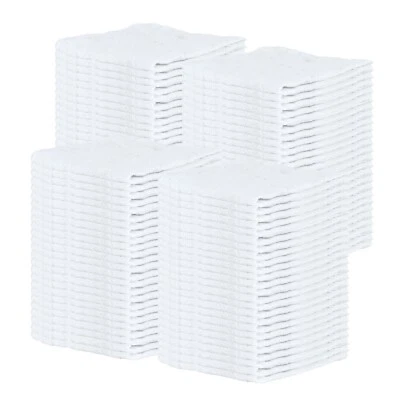ARKWRIGHT Bulk Lot of 100 White Shop Towels 12" x 14" Cleaning Rags Homes Cars Reusable