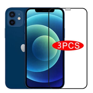 3x 3D Arc Screen Protector Tempered Glass For iPhone 12 11 Pro X XR XS Max Mini - Photo 1 sur 9