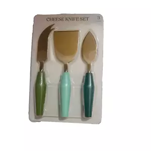 Best Cheese Knife Set 3 Piece Stainless Steel New Colored Handles Hand Wash Only - Picture 1 of 2
