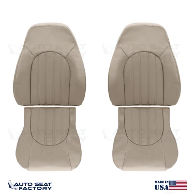2001 - 2005 Fits Jaguar XK8 Driver & Passenger AGD Oatmeal Leather Seat Covers - Image 1 of 4