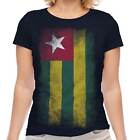 TOGO FADED FLAG LADIES T-SHIRT TEE TOP TOGOLESE SHIRT FOOTBALL JERSEY GIFT