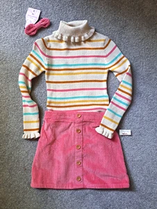 Tommy Bahama Girls turtleneck shirt skirt outfit set with hair bow size S 5-6 - Picture 1 of 7