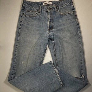Indigo Palms Jeans Mens 34x32 Medium Wash Denim Straight Rip Knee Punk Skater - Picture 1 of 14