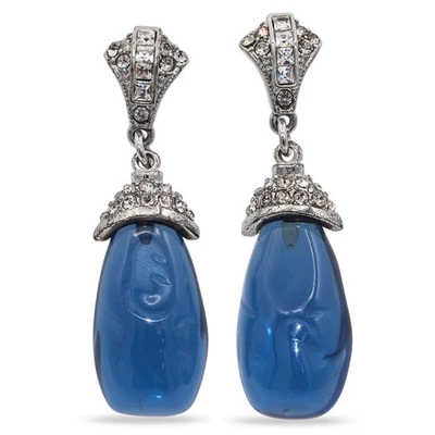 Vintage Kenneth Jay Lane KJL Rhinestone Dangle Drop Earrings - Image 1 of 4