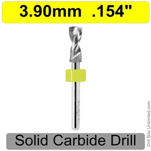 3.9mm .154" #23 Carbide Drill Bit 1/8" Shank ONE Piece Solid Carbide R/S - Picture 1 of 4