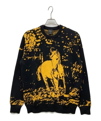HUF × JAIME MUNOZ HORSE CREWNECK SWEATER Size: M Black KN00482 Men - Image 1 of 4