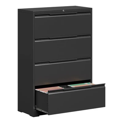 Archivador lateral de metal con 4 cajones para gabinete de almacenamiento con cerradura legal con letras A4 Foto 1 de 4