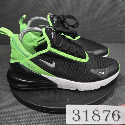 Nike Air Max 270 Shoes Youth Size 7Y Black Volt Green GS 943345-021 Sneakers - Image 1 of 4