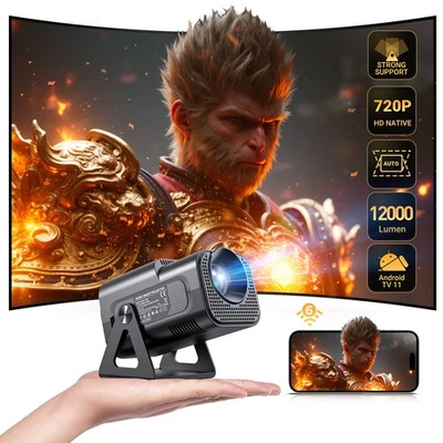 Mini Projector 4K FHD 5G WiFi Bluetooth LED 12000Lumens Movie Video Home Theater - Image 1 of 4