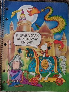 Peanuts Dark & Stormy Knight One Subject Spiral Notebook Snoopy VTG 1965 Paper - Picture 1 of 16