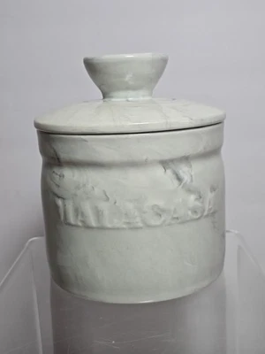 Campana de mantequilla pesada Malacasa gris y blanca de porcelana 4,5 pulgadas X 4 pulgadas Foto 1 de 4