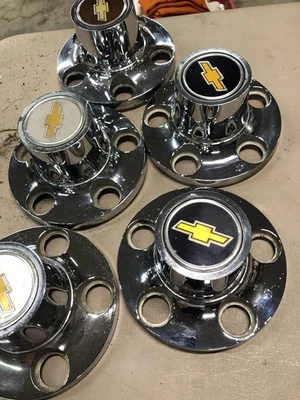Early C10 Rally Wheel Center Caps. 75-78 Maybe? Screw In From Backside. 5 PCs  - Image 1 of 4