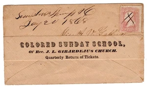 Limestone Springs SC (1836-1879) Adversity Use of Colored Sunday School 1868 - Picture 1 of 3