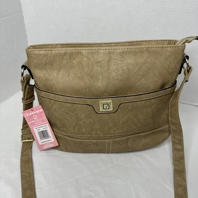 Bolso de hombro Stone Mountain Crunch de cuero tostado Hobo CrossBody muchos bolsillos Foto 1 de 4