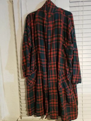 Casaco masculino vintage LL Bean verde azul vermelho xadrez tartan SEM CINTO - Imagem 1 de 4