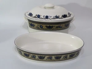Mikasa Intaglio "Arabella" 10" Oval Baker & 2 Qt Oval Casserole w/Lid IMPERFECT - Picture 1 of 8