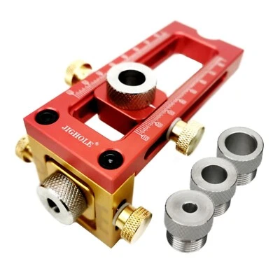 Adjustable Screw Jig 2-in-1 Cross Dowel Drill Guide Kit Woodworking Pocket Hol - Image 1 of 4