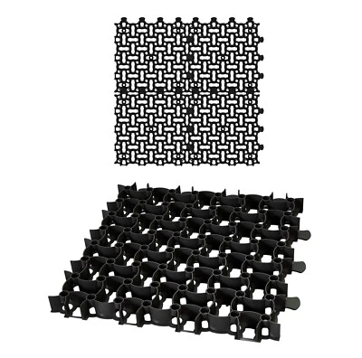 4x Rasengitter 50x50cm schwarz Kies Waben Rasen Steine Paddock Platten Matten - Bild 1 von 4
