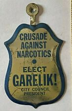 *RARE* 1970 Elect Sanford Garelik NY City Council President Fold Over Badge 3"