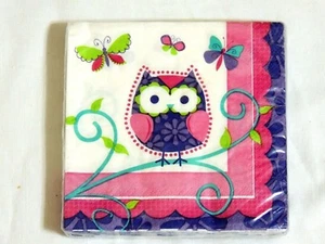 OWL PAL BIRTHDAY -16- DESSERT NAPKINS - PARTY SUPPLIES - Picture 1 of 1