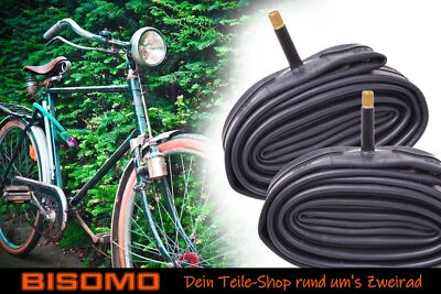 BISOMO 2 Fahrradschlauch Premium 27,5 / 28 / 29 Zoll 47-584 - 60-622 extrem reißfest AV