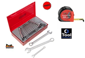 Teng Tools 12Pce Metric Combi Spanner Wrench Set 8mm-19mm + FREE Tape Measure - Picture 1 of 5