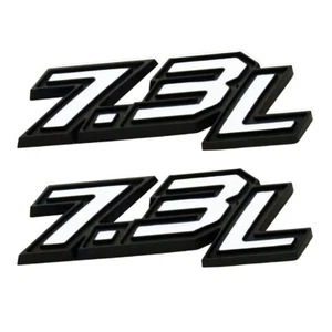 2X Side Door 7.3L Emblems Badges 3D Nameplate 250 350 450 Black White - Picture 1 of 4