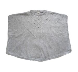 Ann Taylor Loft Light Gray Bobble Poncho Sweater Sz XS S Wool Blend Modern
