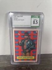Billy Jack Haynes 1987 TOPPS WWF STICKERS WRESTLING CARD GRADED CSG 8.5