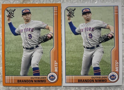 2021 Topps Big League #230 Brandon Nimmo ORANGE PARALLEL (+Base) - Image 1 of 2