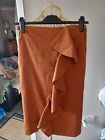 Ted Baker Ruffle Pencil Skirt New With Tags Size 2 Style Is "Selver"