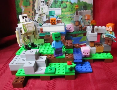 Lego Minecraft 21123 The Iron Golem Zombie Pig Instructions Complete No Box - Image 1 of 4