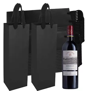 35 Pack 13.8 x 4.3 x 3.5 Inch Black Wine Bags Wine Bottle Gift Bags with Hand... - Picture 1 of 7