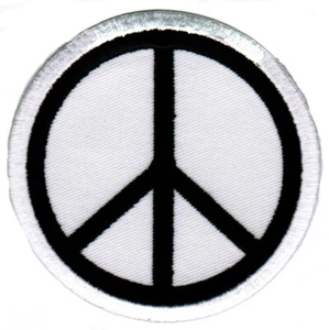 PARCHE DE SIGNOS DE PAZ HIPPIE VERANO DE AMOR EMBLEMA APLIQUE BORDADO blanco - Imagen 1 de 4