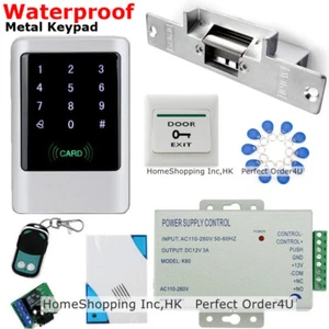 IP68 Impermeable Tarjeta RFID y Contraseña Control de Acceso a Puerta + Cerradura de Golpe + Campana de Puerta EE. UU. - Imagen 1 de 12
