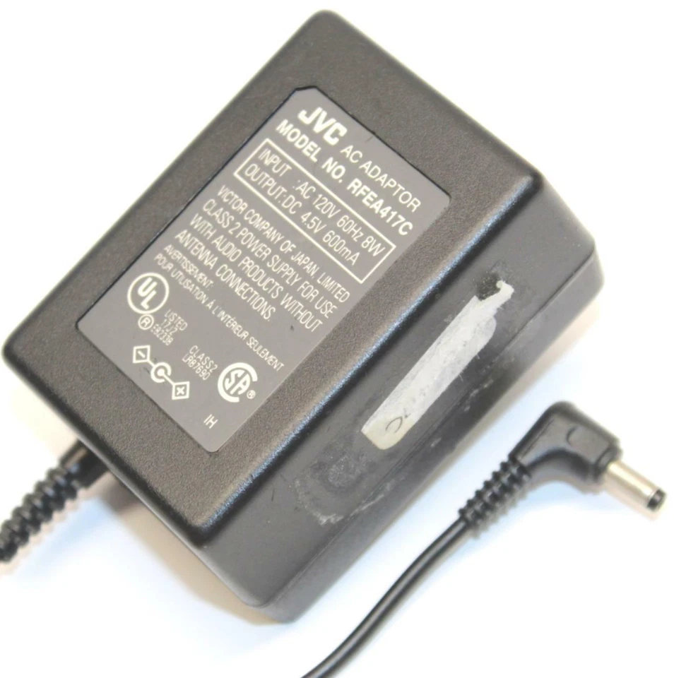 JVC RFEA417C Audio Product Class 2 Power Supply Charger AC Adapter in 4.5VDC .6A - Image 1 of 1