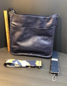 Neu Kunstleder Umhängetasche Hobo Handtasche zwei Riemen blau - Bild 1 von 7