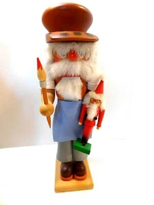 Holzkunst Christian Ulbricht Painter Nutcracker Handmade In West Germany 14” - Picture 1 of 10