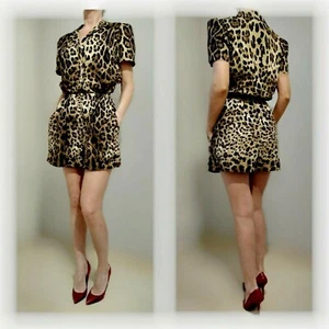 🆓US🛃 Dolce&Gabbana Leopardo Estampado Algodón Mameluco-Vestido IT 40 - Imagen 1 de 22