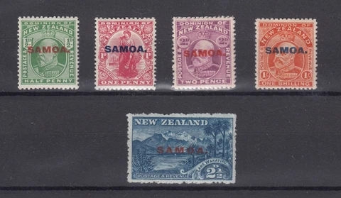 Samoa 1914 O/P Set To 1/- SG115/121 MH BP3081 Cover