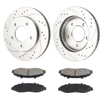 Rotores de freno delanteros + pastillas de freno de cerámica para Ford F-150 1997 1998 1999 2000-2003 Foto 1 de 4