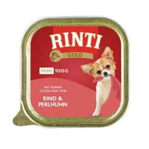 Rinti Schale Gold Mini Rind & Perlhuhn 16 x 100g (13,69€/kg) - Bild 1 von 1