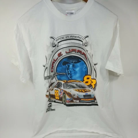 Chase Authentics Dale Jarrett 88 White T-shirt. Size Large. Front and Back Print Cover