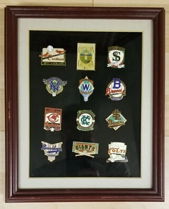 Cooperstown Collection Vintage Baseball Pins Matted Framed 11 Pins Cardinals NYY - Picture 1 of 1
