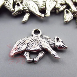 Badger Charms - 10/20/50 Animal Antiqued Silver Plated 21mm Pendants SC0981 - Picture 1 of 2