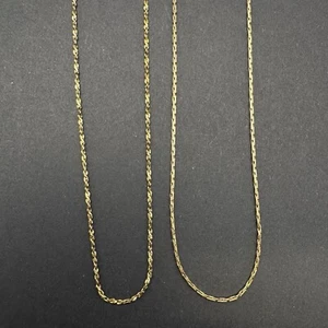 Sweet Brand 14k Gold Overlay Chains for Pendant Necklace Set of 2 Dainty Casual - Picture 1 of 8