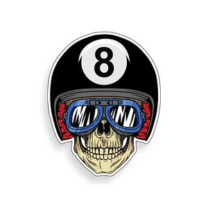 8 bolas pegatina calavera motociclista motocicleta tanque de gasolina coche taza ventana parachoques calcomanía vinilo - Imagen 1 de 1