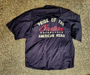 Indian Motorcycle Button Up Shirt Pride OF THE  AMERICAN ROAD MECHANICS XL  - Picture 1 of 6